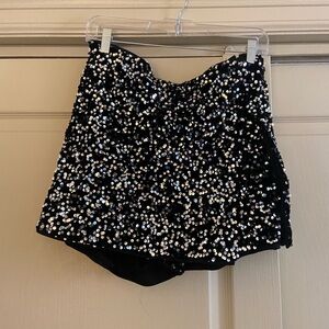 Black and Silver Sequin Skort.